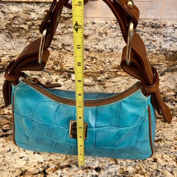 Dooney & Bourke Blue Croc-Embossed Shoulder Bag - Picture 5 of 7